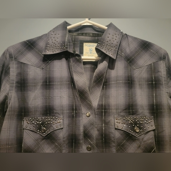 Panhandle Rough Stock V neck Western Shirt - Picture 2 of 5